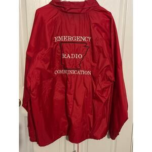 80s Men's Vintage Arkansas Emergency Radio Communications Snap Up Windbreaker